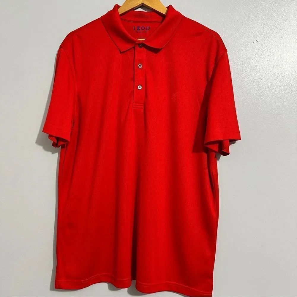 Men’s IZOD Cool Golf Red Polo Short Sleeve Shirt size L